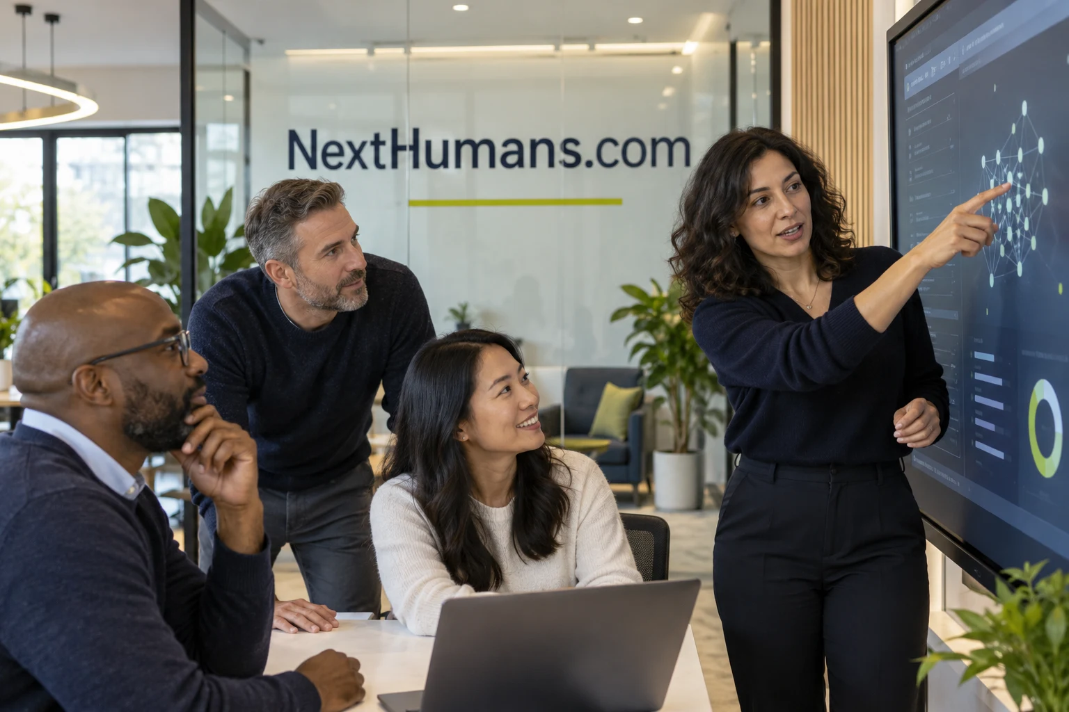 People discussing a practical collaboration project