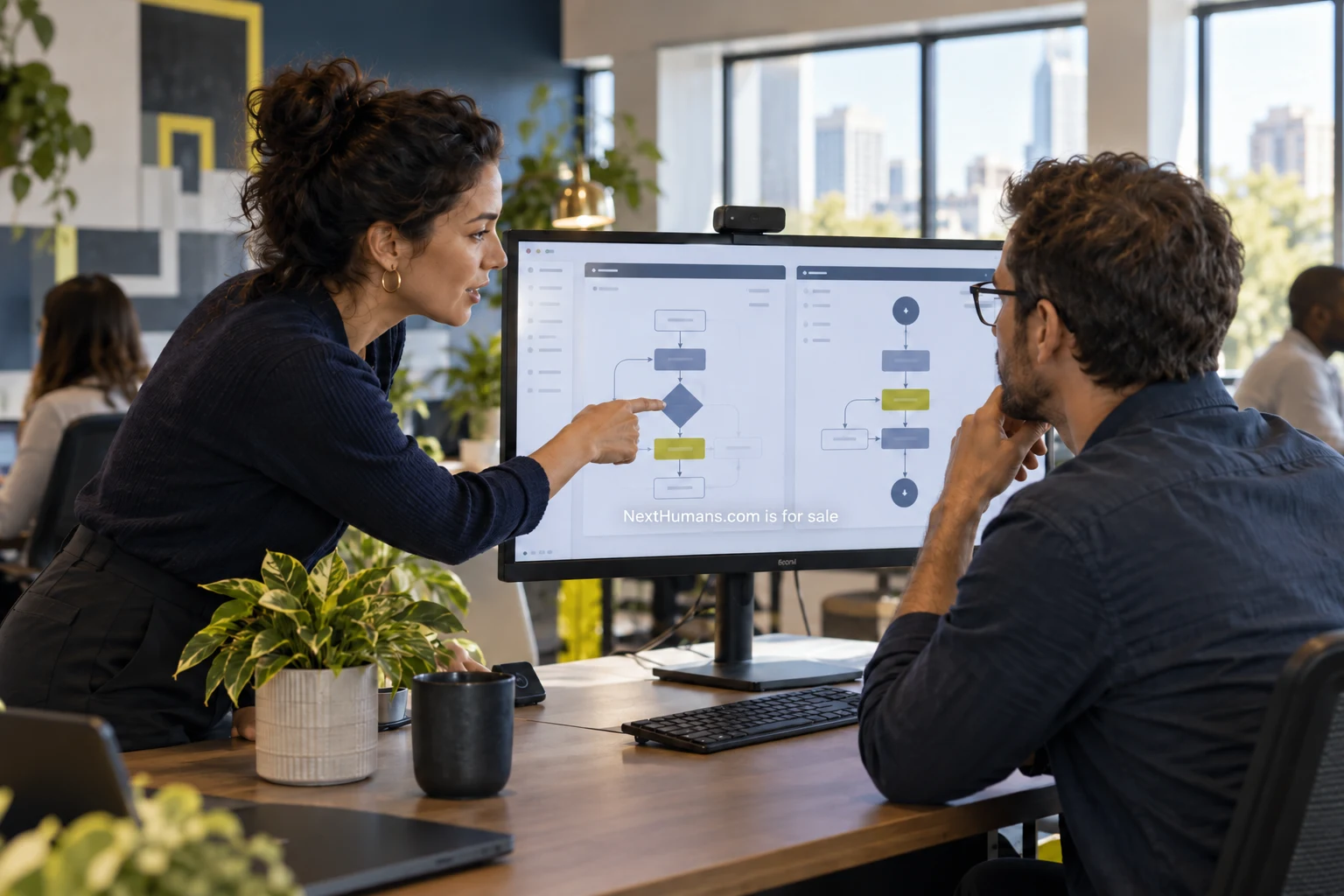 People comparing candidate workflow tasks